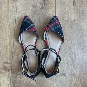 Plaid Pointed Flats